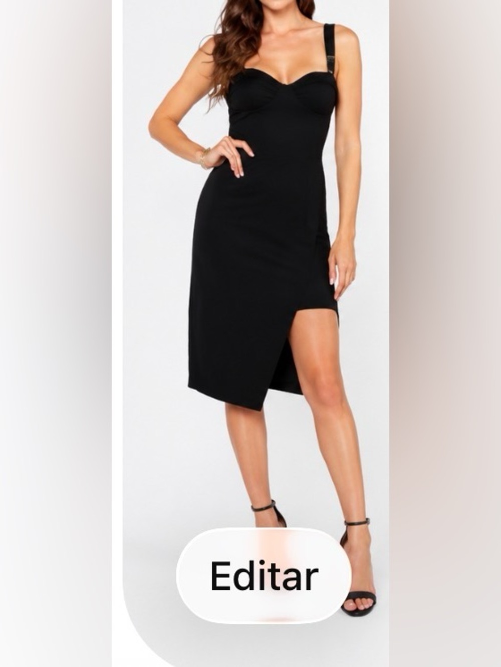 bebe Black Ribbed Midi Dress